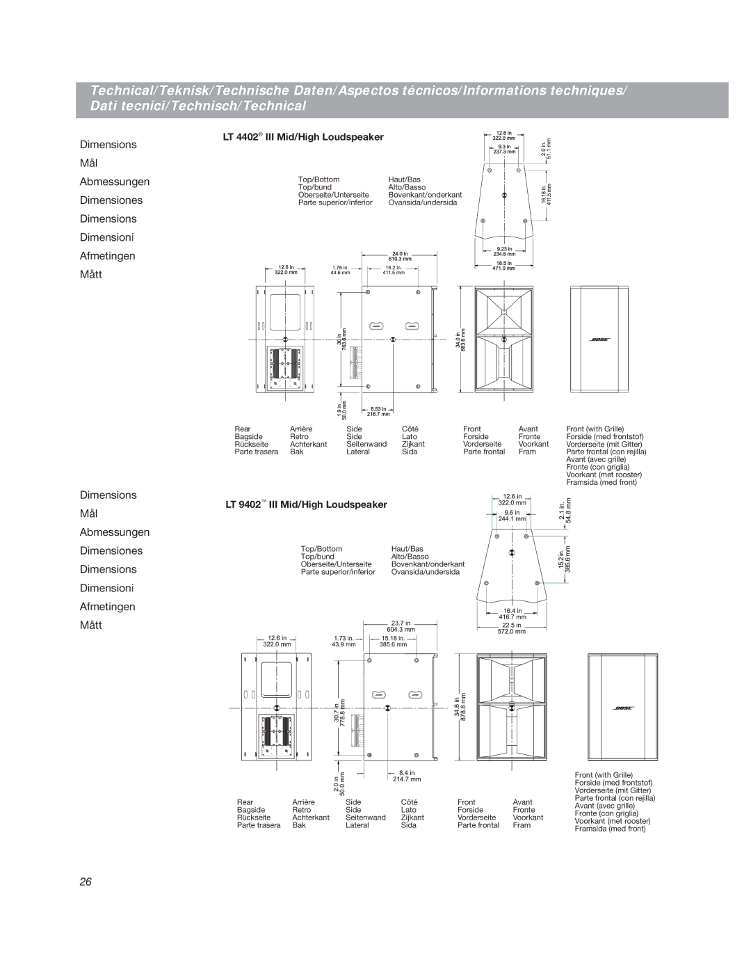 Bose LT3202 manual English Deutsch Svenska Nederlands Italiano 