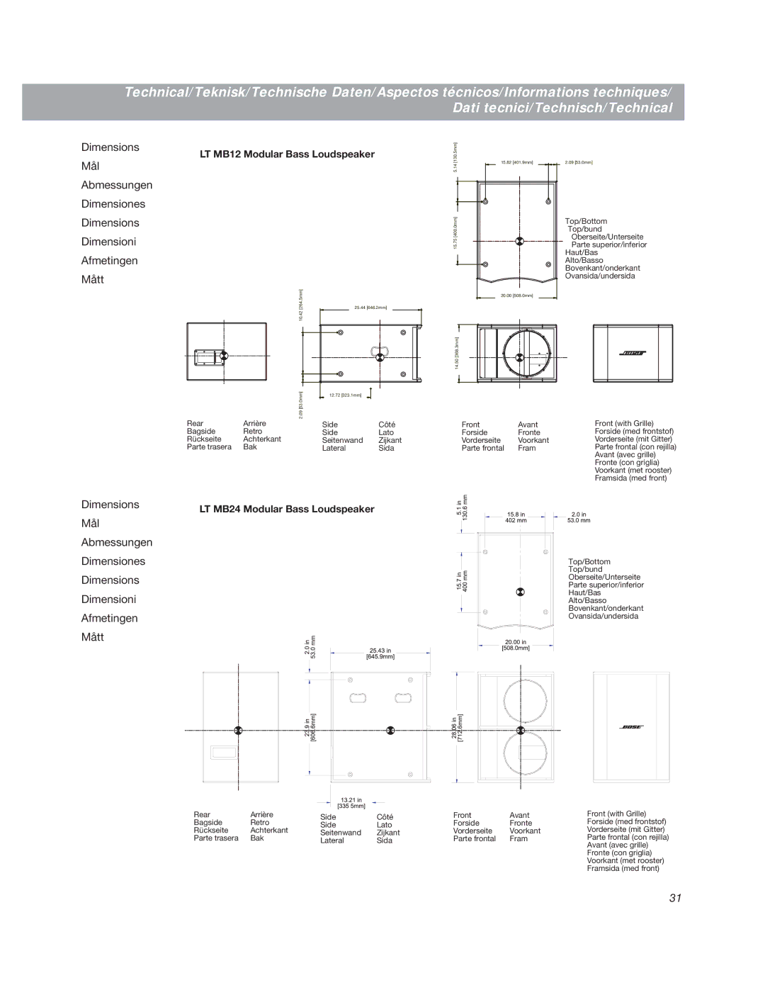 Bose LT3202 manual English Dansk Deutsch Espanol 