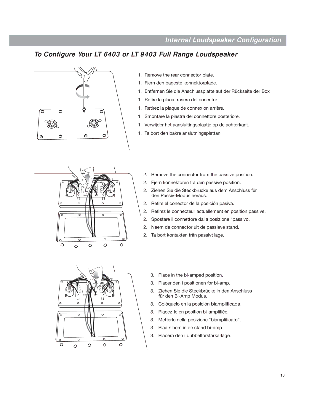 Bose LT9403, LT6403, LT9400, LT9402TM, LT6400, LT9702, LT4402, LTMB12 To Conﬁgure Your LT 6403 or LT 9403 Full Range Loudspeaker 