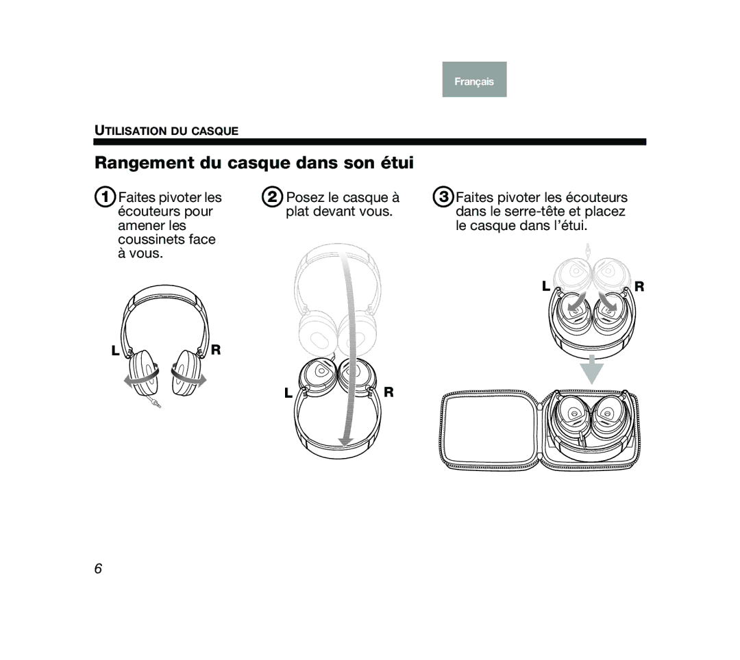 Bose Mobile On-Ear Headset manual Rangement du casque dans son étui 