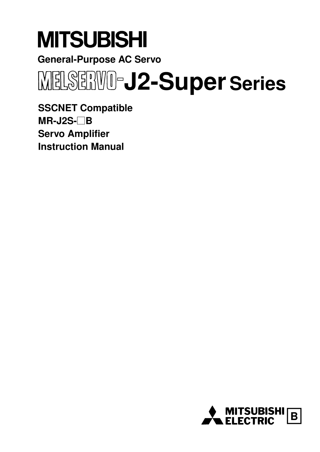 Bose MR-J2S- B instruction manual J2-Super Series 