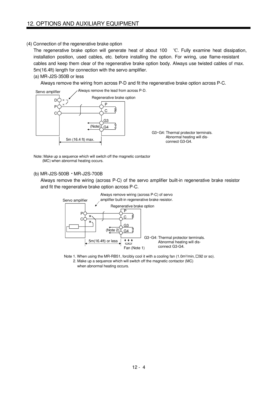 Bose MR-J2S- B instruction manual Connection of the regenerative brake option 