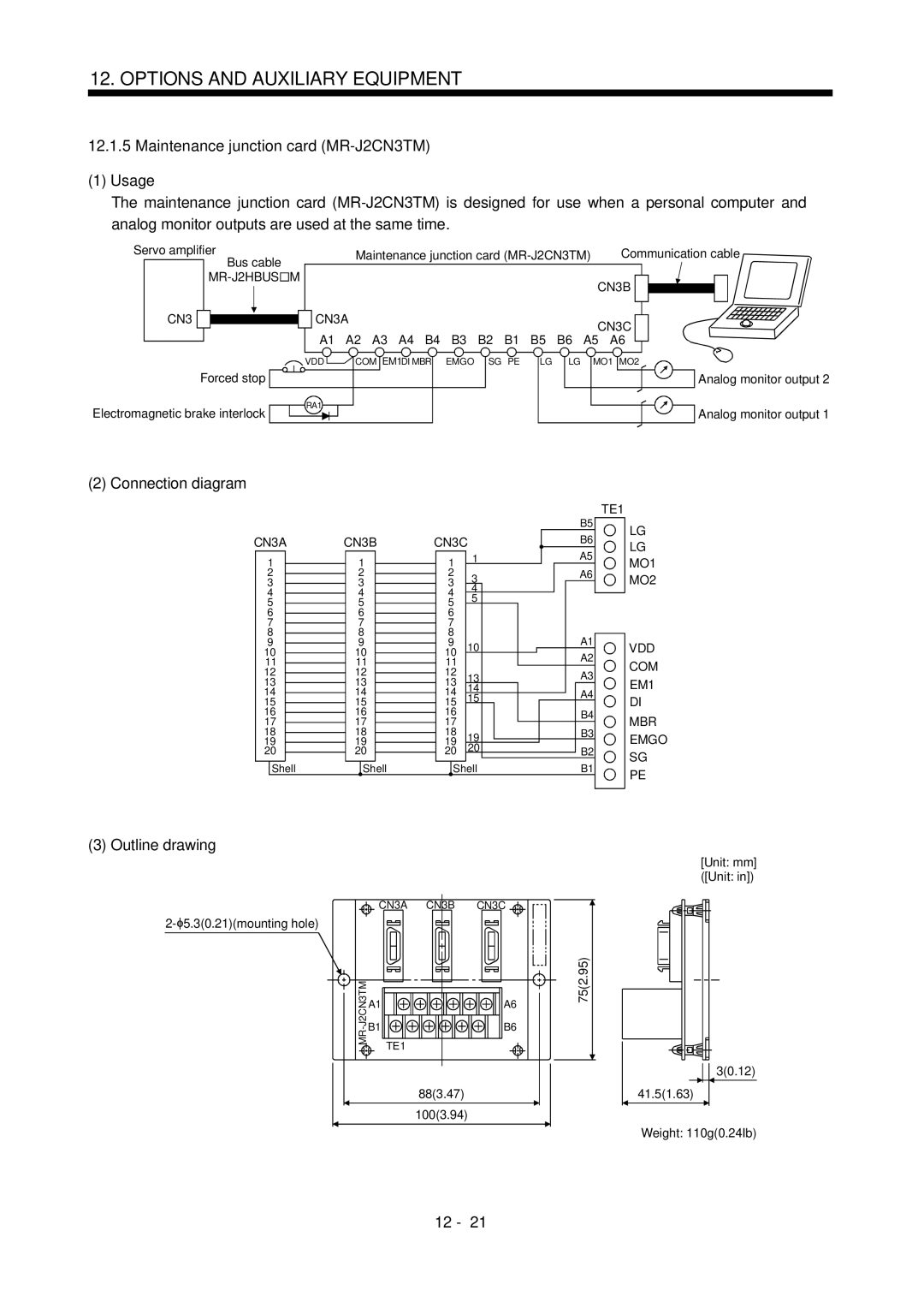 Bose MR-J2S- B instruction manual Maintenance junction card MR-J2CN3TM Usage, MR-J2HBUS CN3B CN3A CN3C 