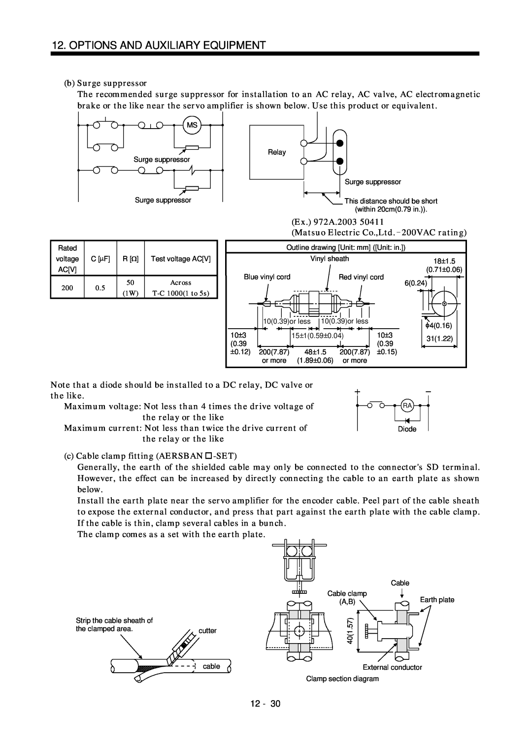 Bose MR-J2S- B instruction manual Options And Auxiliary Equipment, bSurge suppressor 