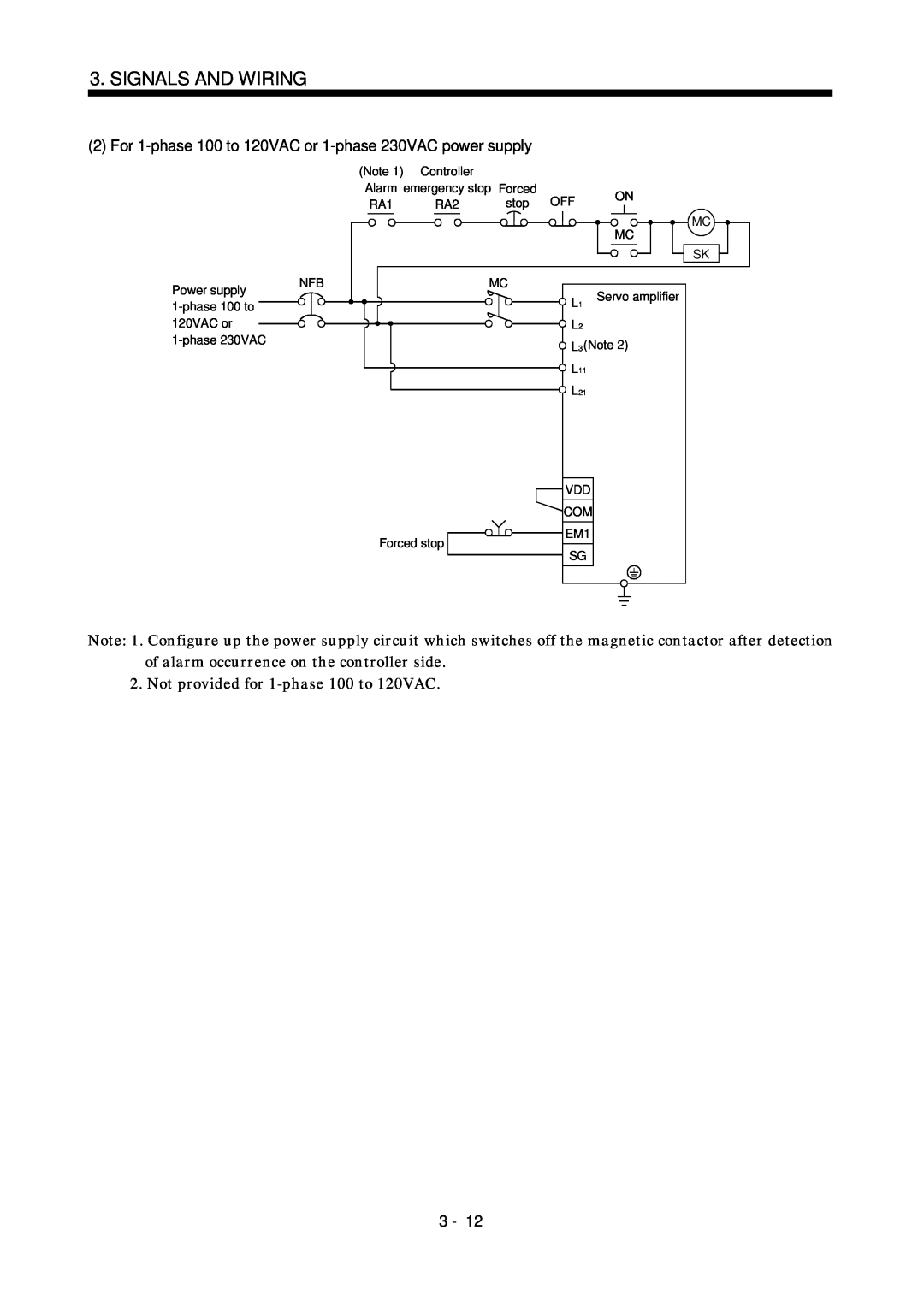 Bose MR-J2S- B instruction manual Signals And Wiring, Not provided for 1-phase100 to 120VAC 