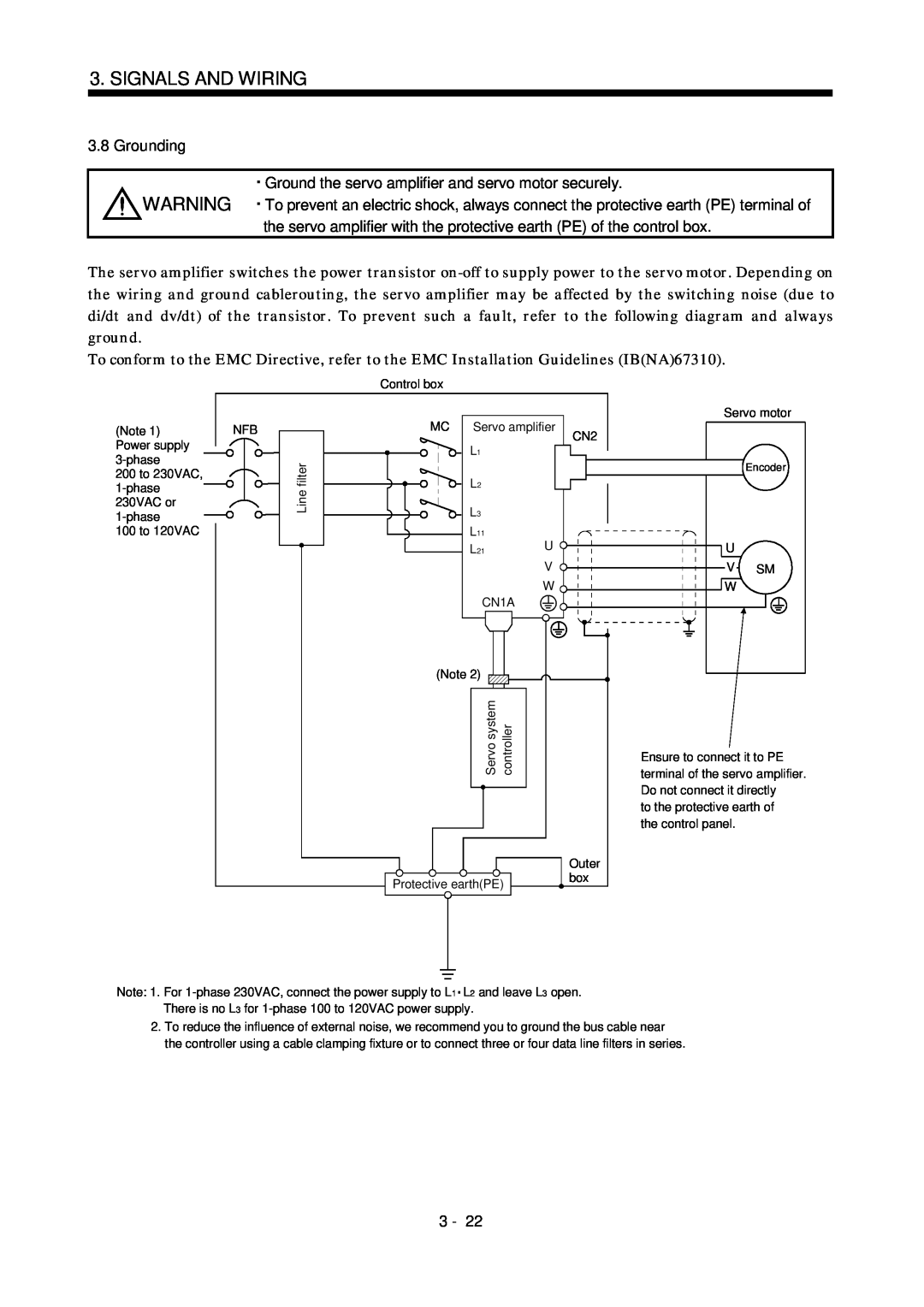 Bose MR-J2S- B instruction manual Grounding, Signals And Wiring 