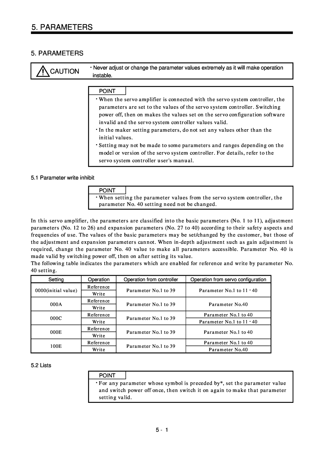 Bose MR-J2S- B instruction manual Parameters 