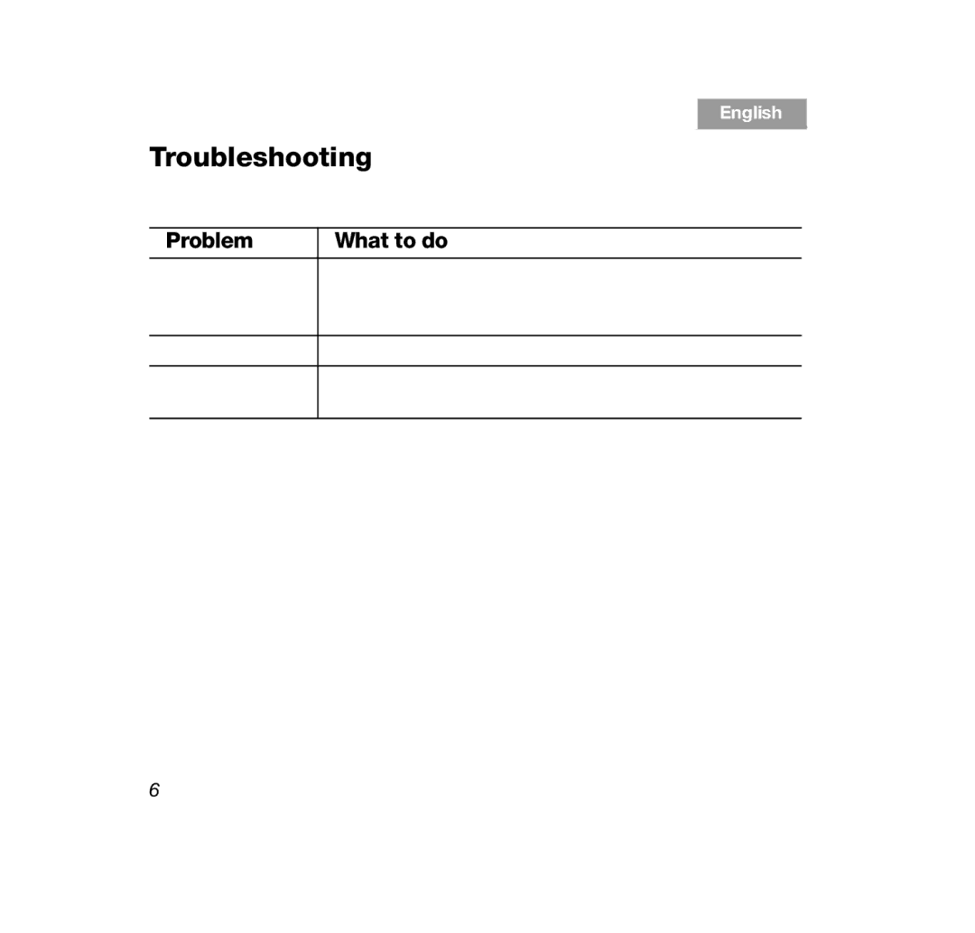 Bose OE2 Black, OE2 White manual Troubleshooting, Problem What to do 
