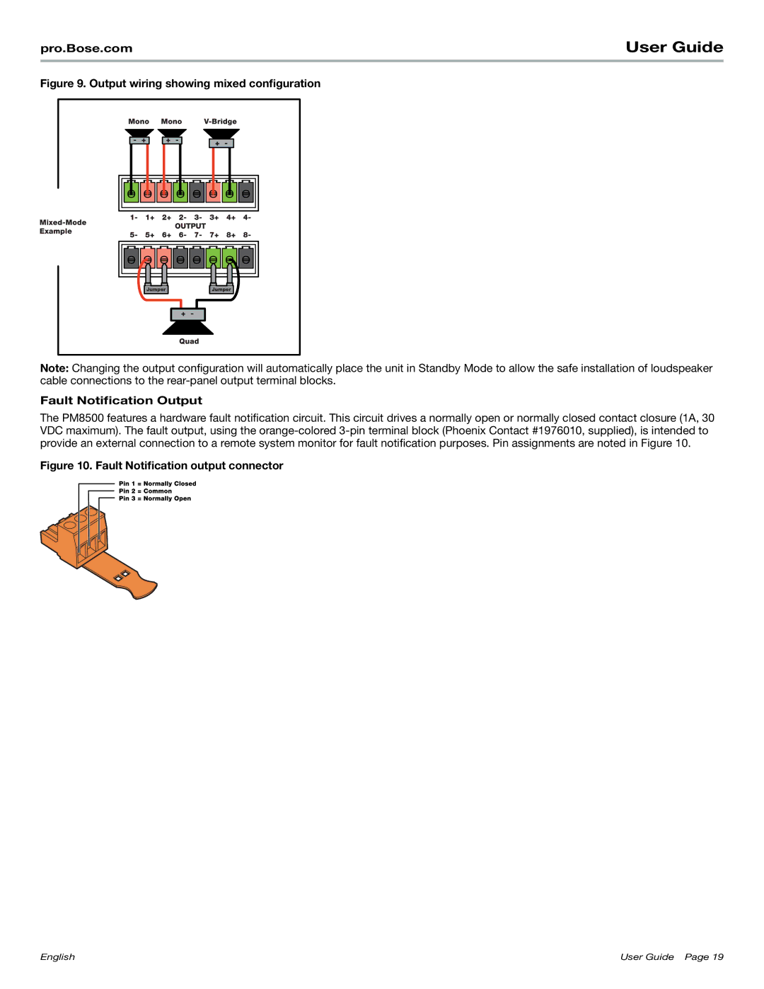 Bose PM8500N manual Fault Notification output connector 