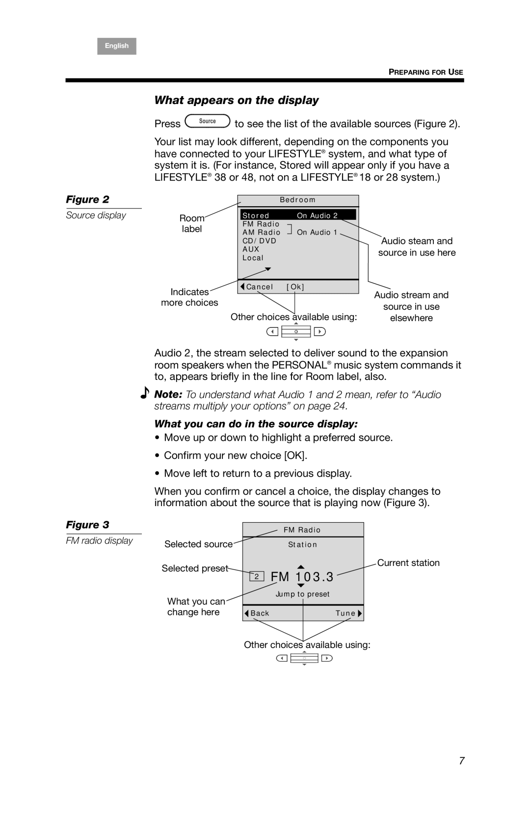 Bose BOSEPMC2, PMC II manual What appears on the display, What you can do in the source display 