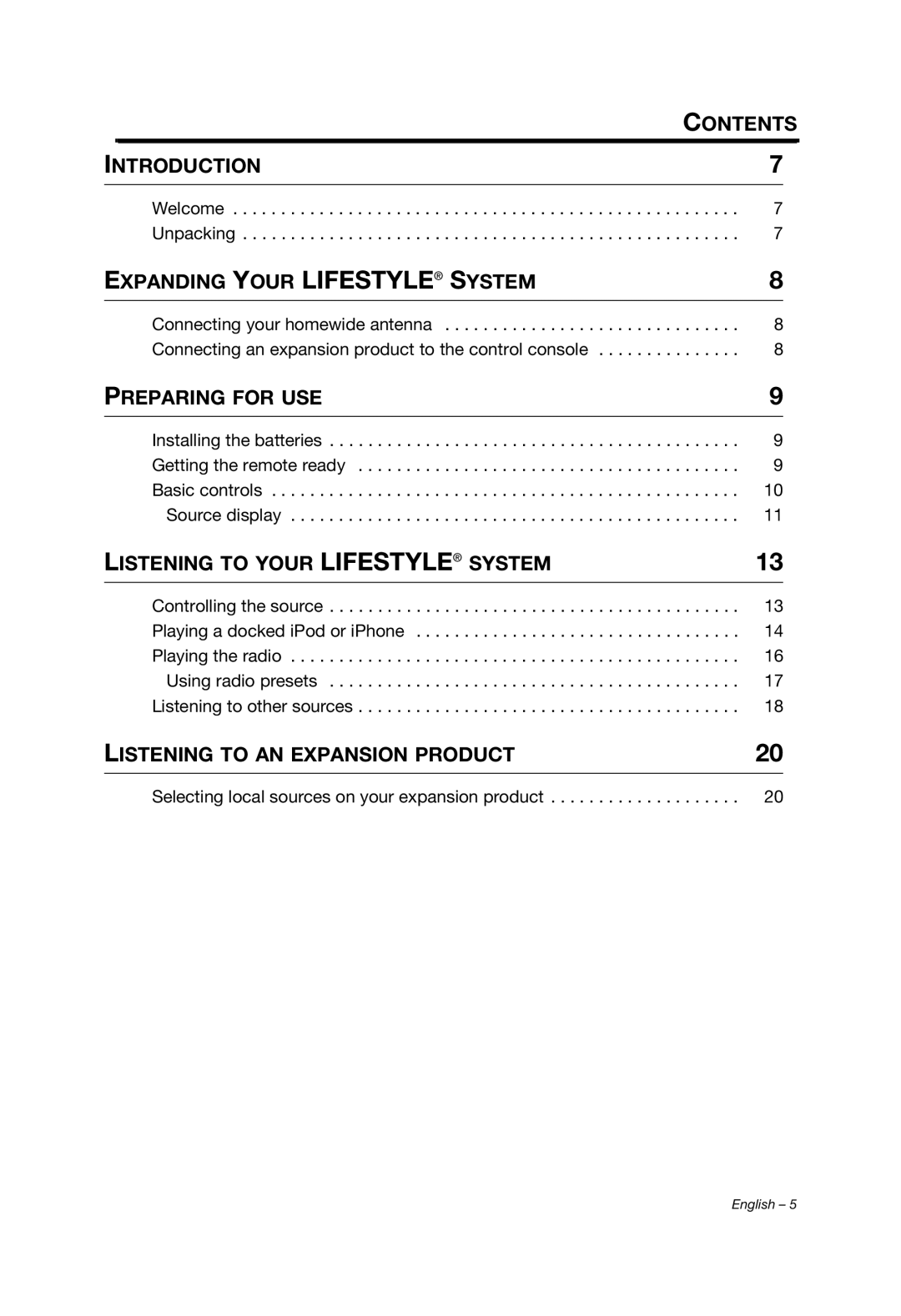 Bose Personal Music Center III, PMCIII manual Contents 