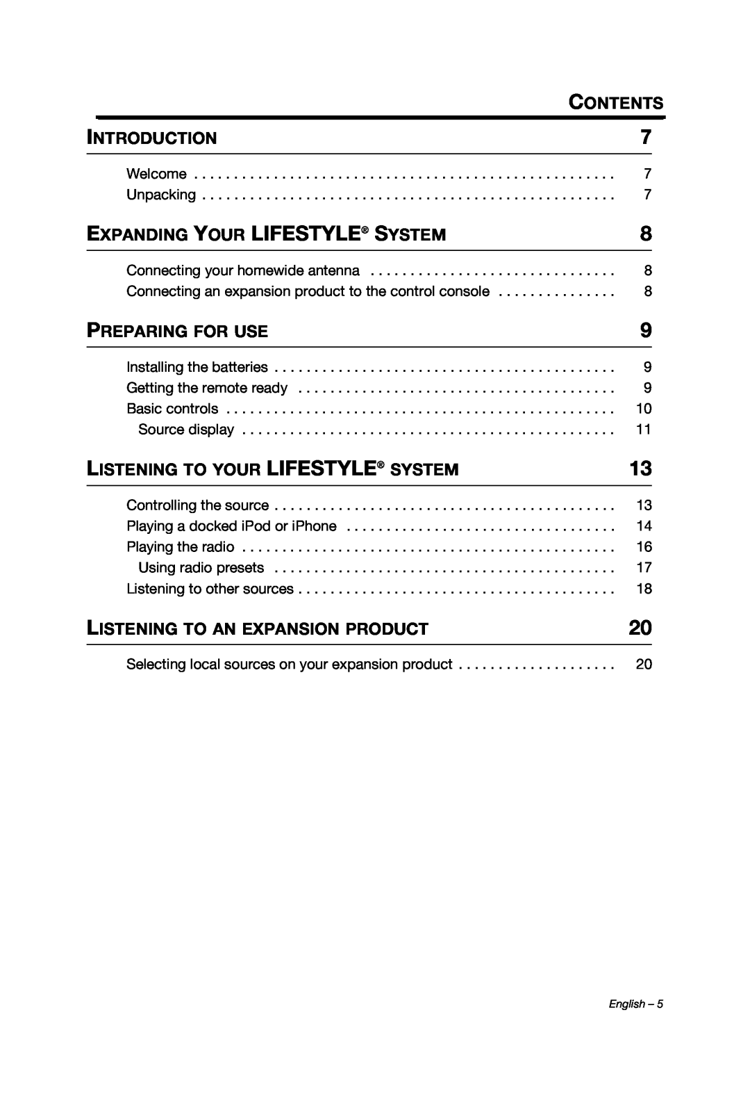 Bose Personal Music Center III, PMCIII manual Contents, Introduction, Expanding Your Lifestyle System, Preparing For Use 