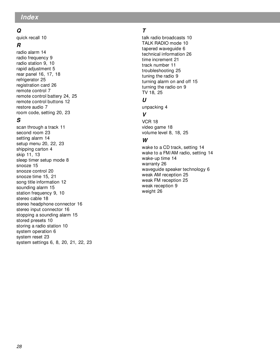 Bose pmn manual Index 