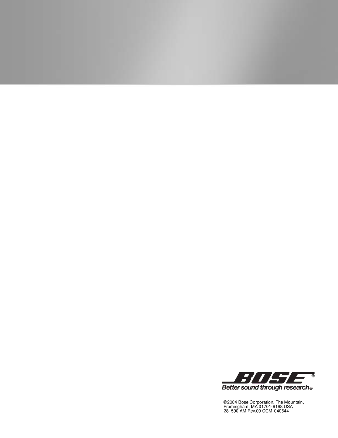 Bose pmn manual 