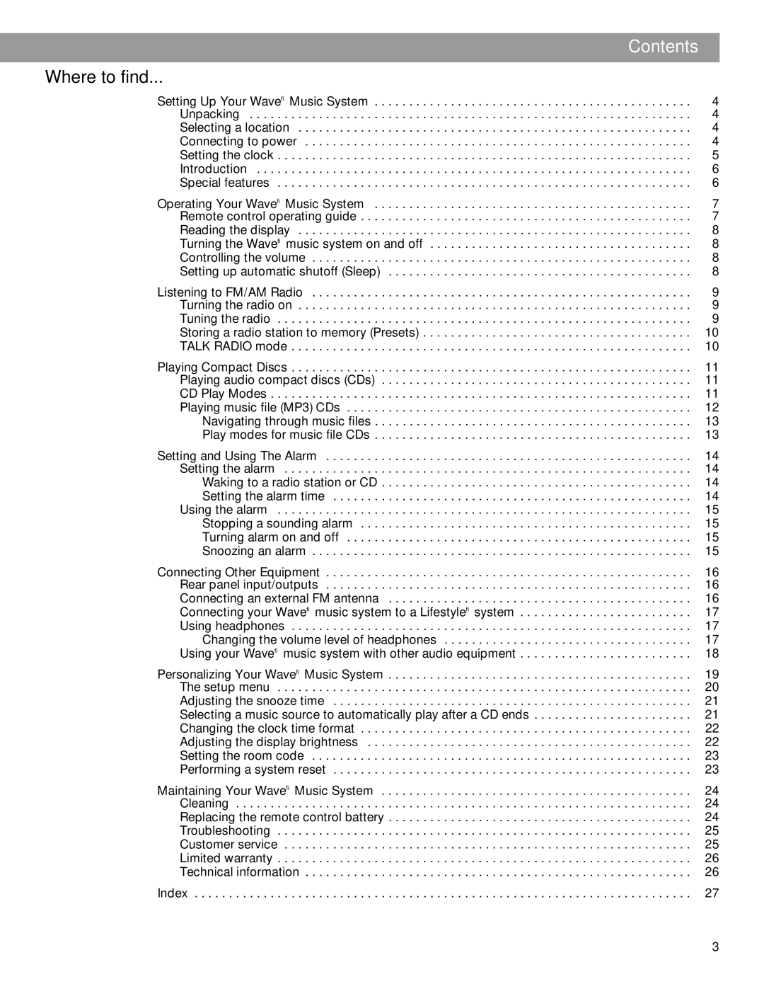 Bose pmn manual Contents 