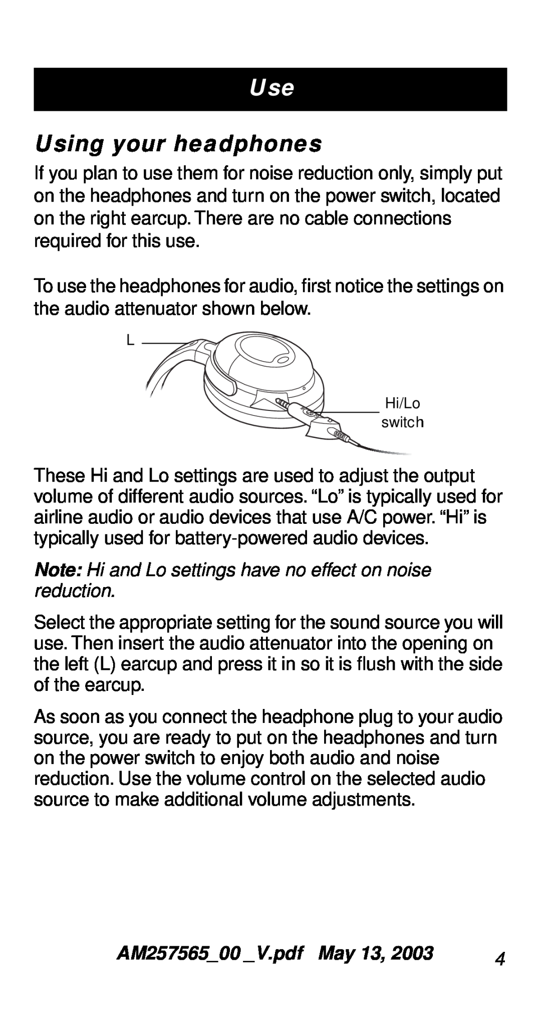 Bose QC-2 manual Using your headphones 