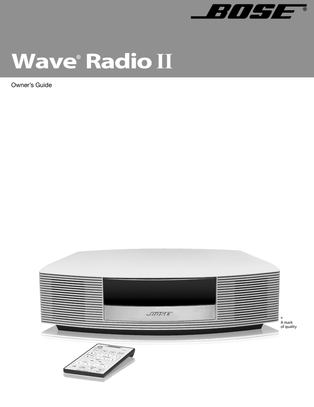 Bose Radio II manual Wave Radio 