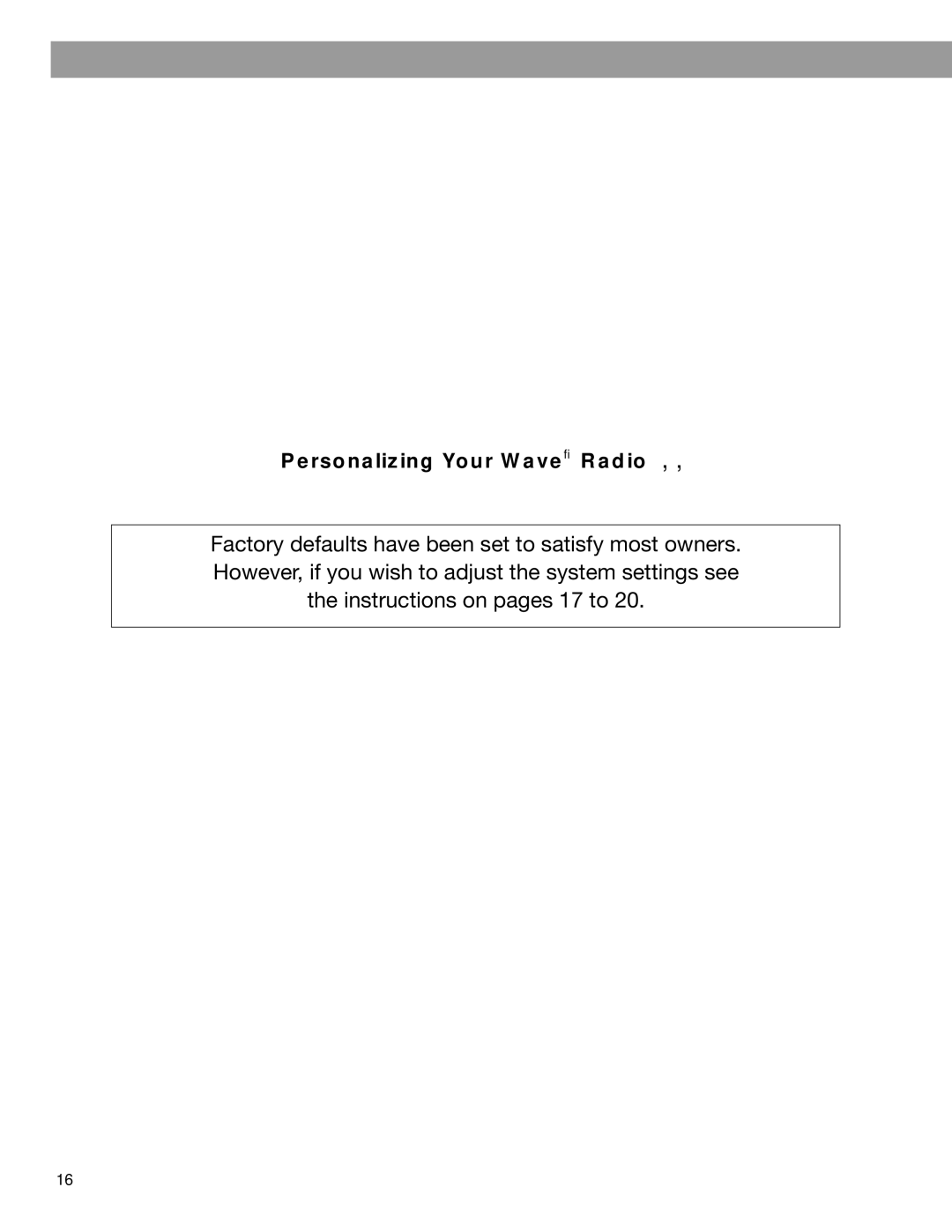 Bose Radio II manual Personalizing Your Wave Radio 