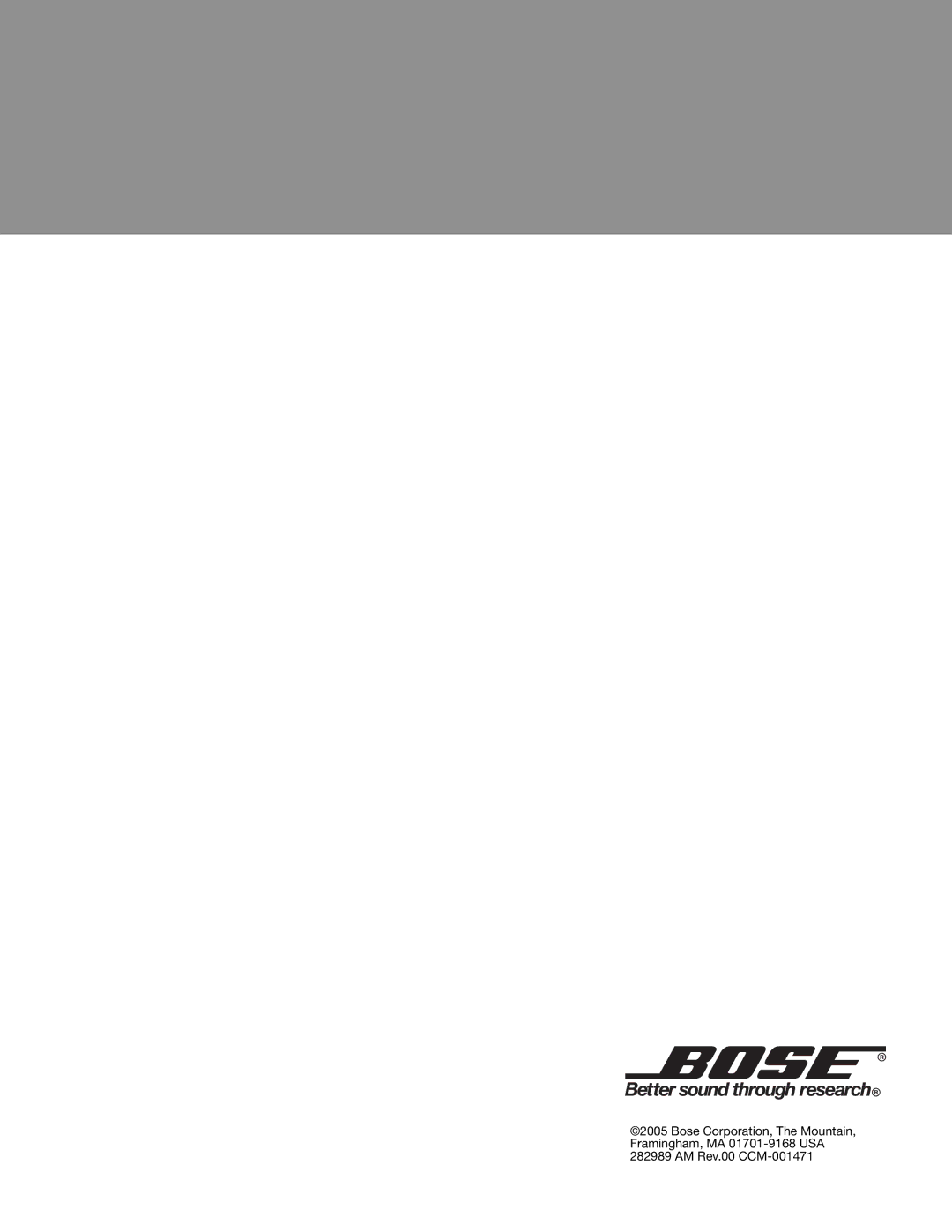 Bose Radio II manual 