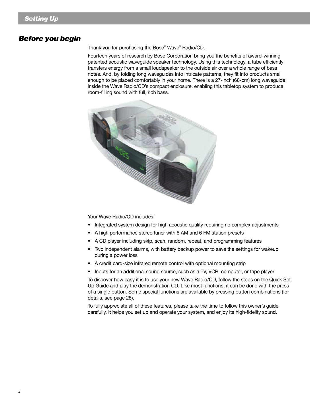 Bose Radio manual Before you begin 