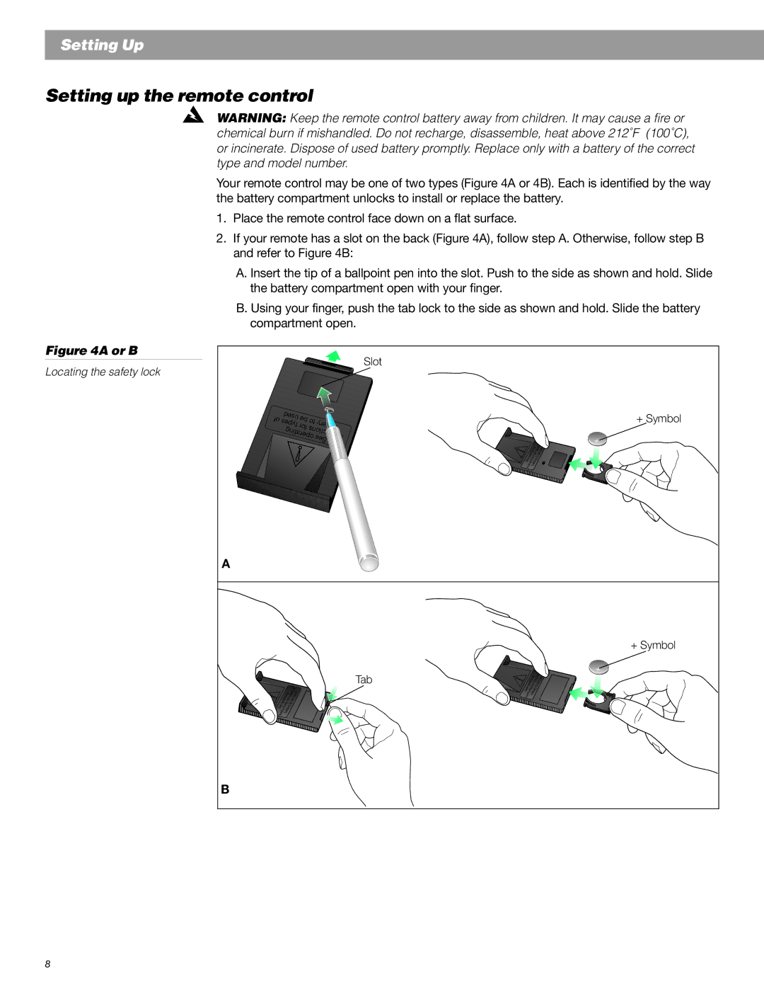 Bose Radio manual Setting up the remote control, Or B 