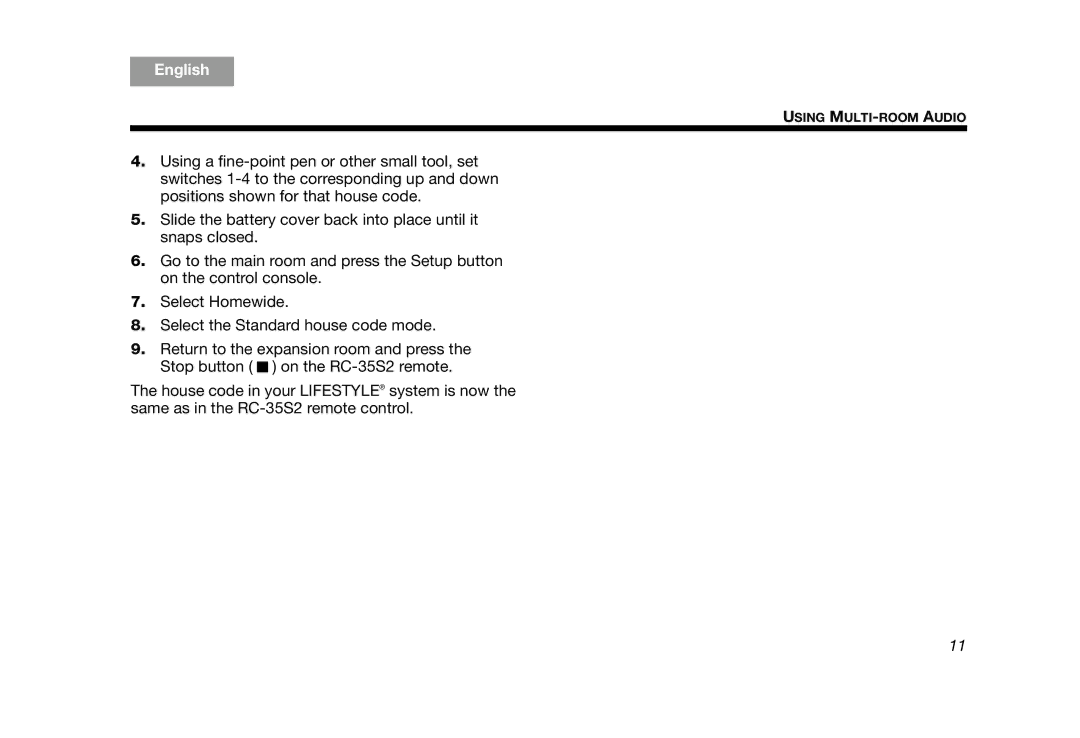 Bose RC-35S2 manual Tab 