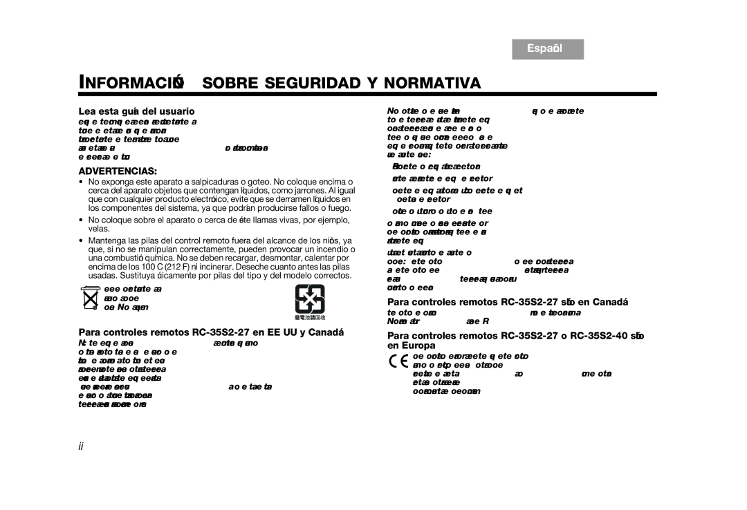 Bose RC-35S2 manual Información Sobre Seguridad Y Normativa 