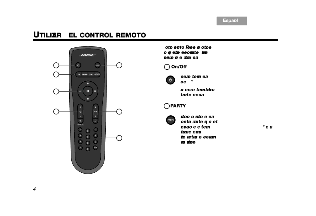 Bose RC-35S2 manual Utilizar EL Control Remoto 