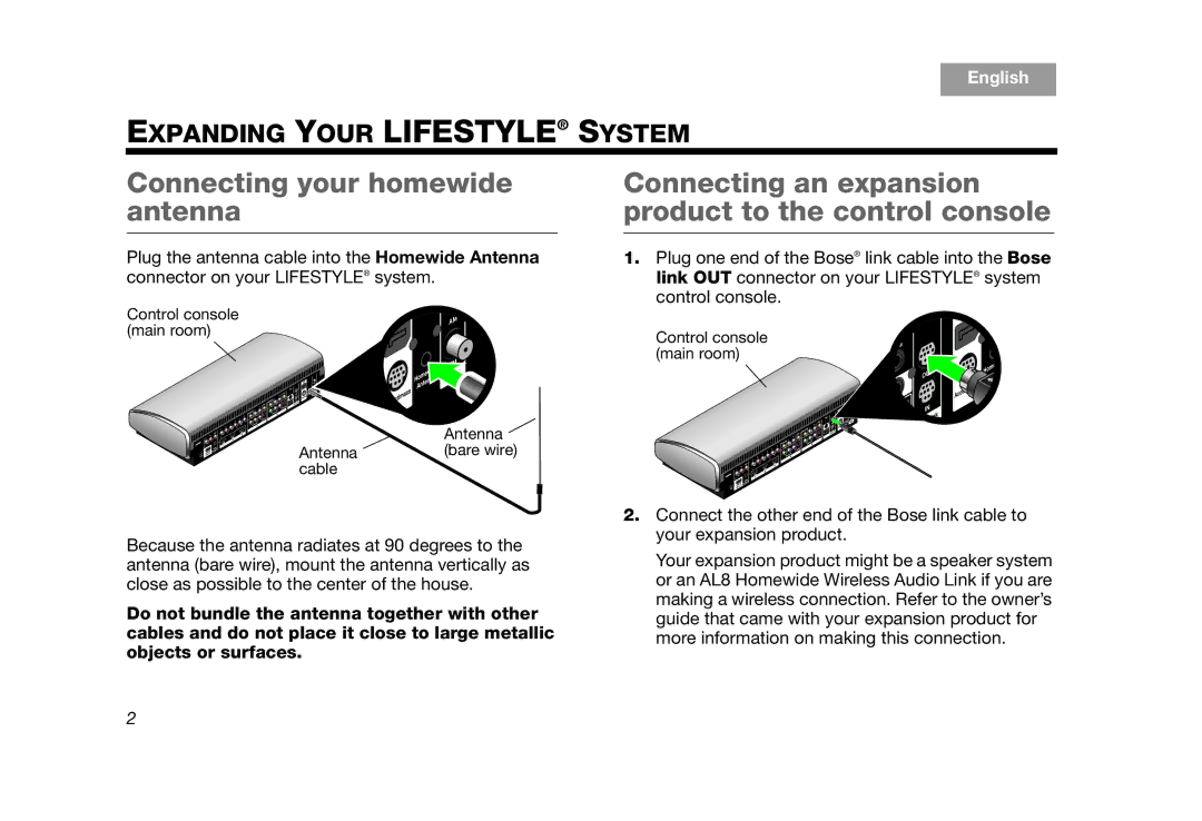 Bose RC-35S2 manual Expanding Your Lifestyle System 