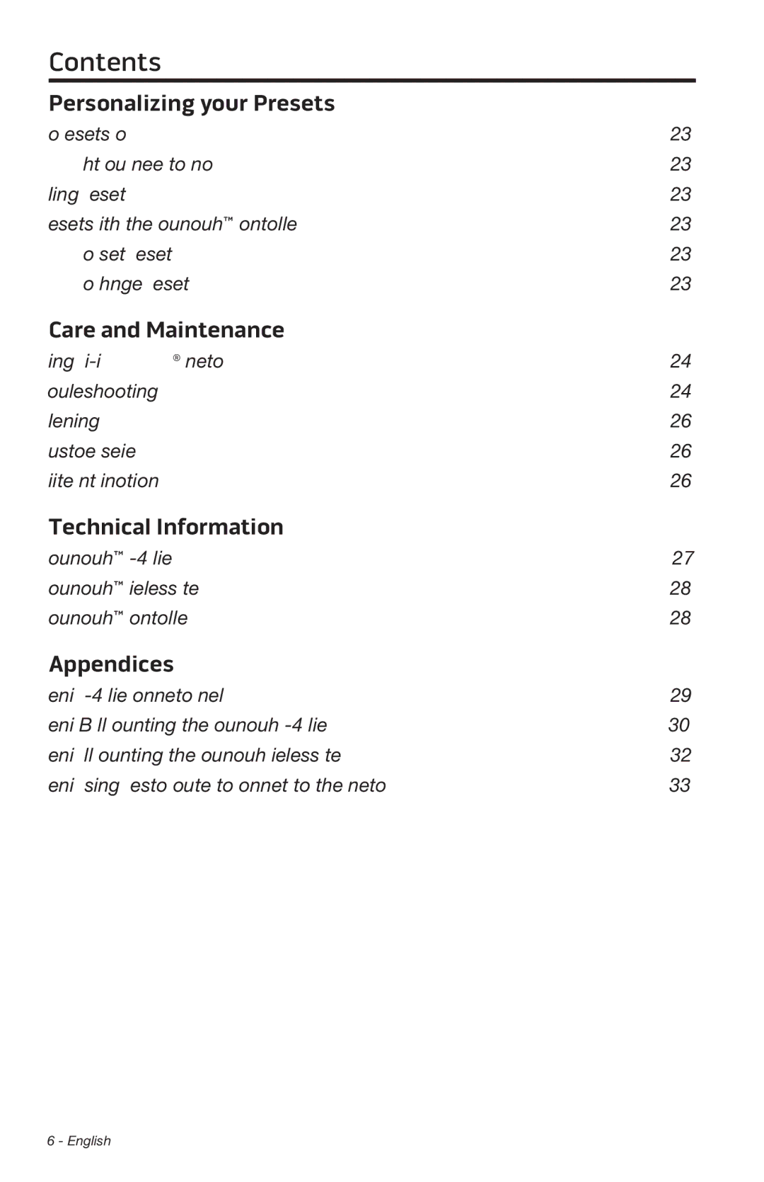 Bose SA-4 manual Personalizing your Presets, Care and Maintenance, Technical Information, Appendices 