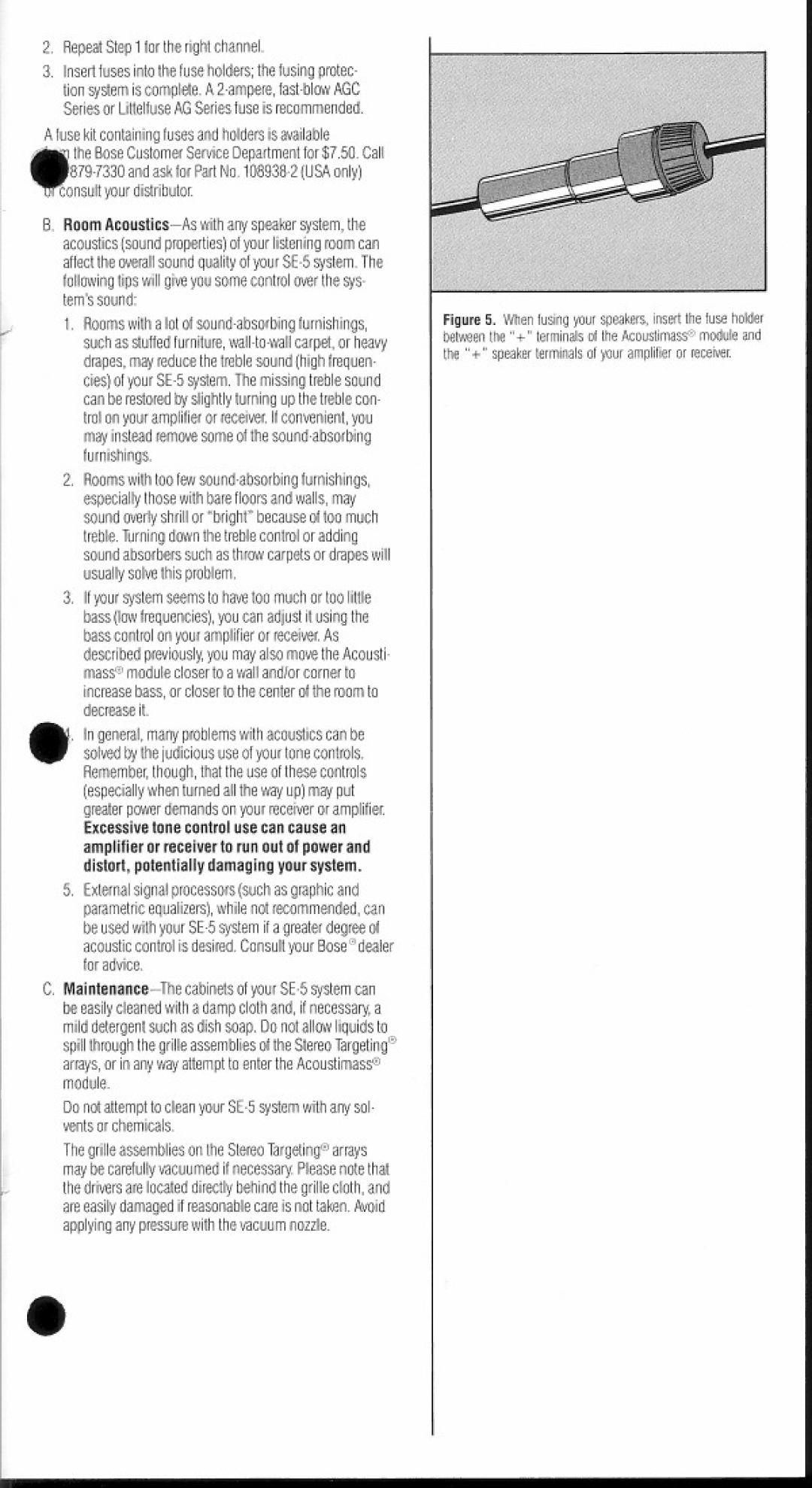 Bose SE-5 manual 