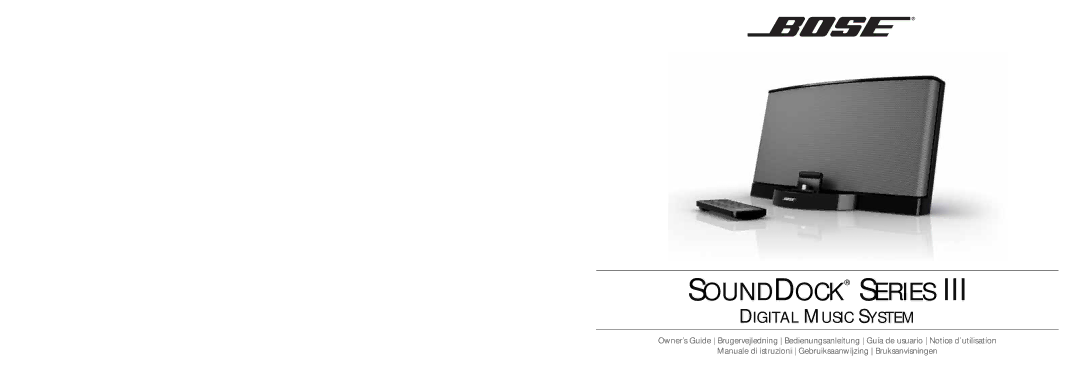 Bose SoundDock Series III manual Sounddock Series 