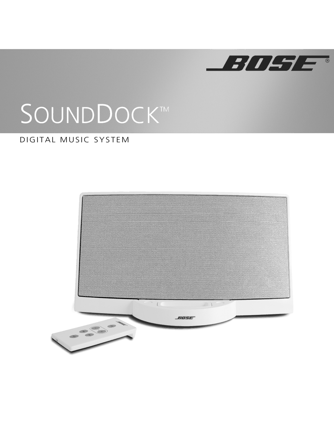 Bose SoundDock manual Sounddocktm 