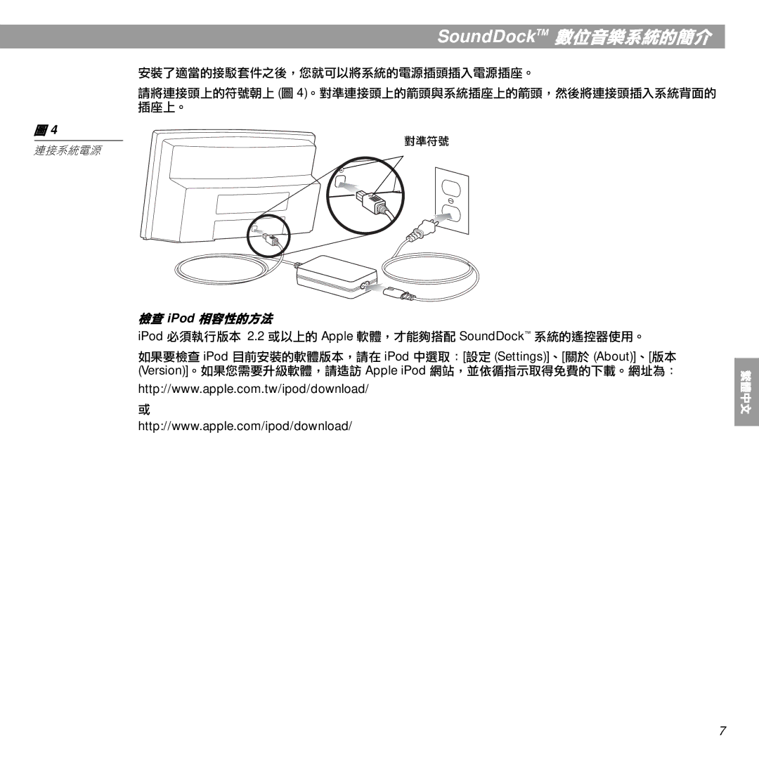 Bose SoundDock manual 檢查 iPod 相容性的方法 