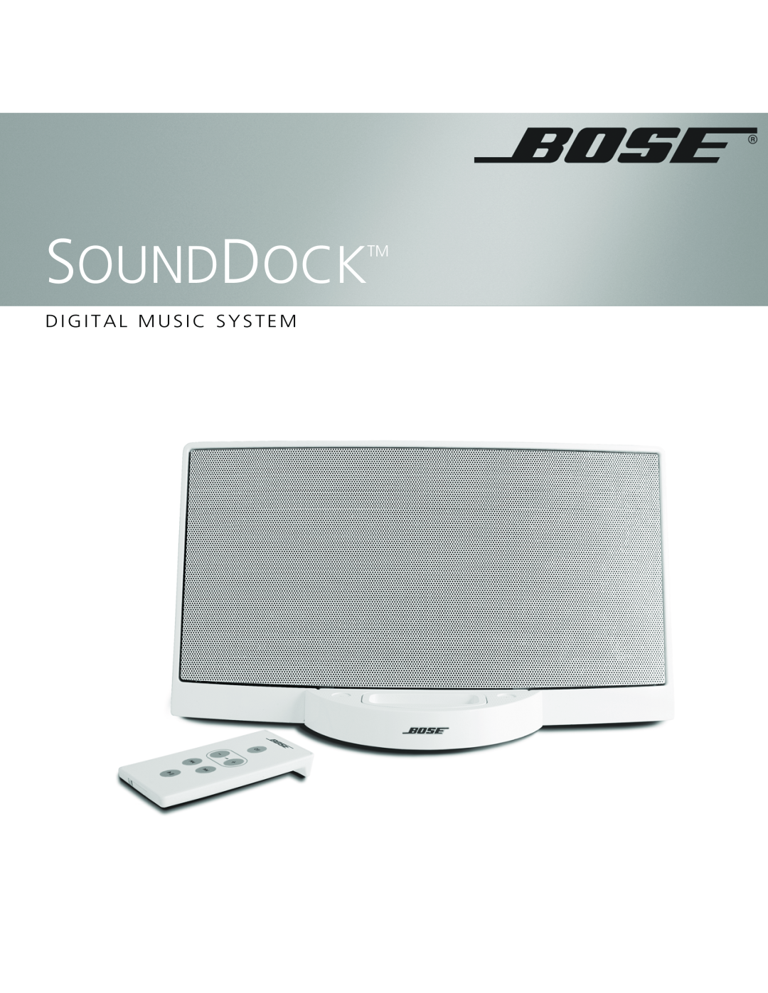 Bose SoundDock manual Sounddocktm, D I G I T A L M U S I C S Y S T E M 