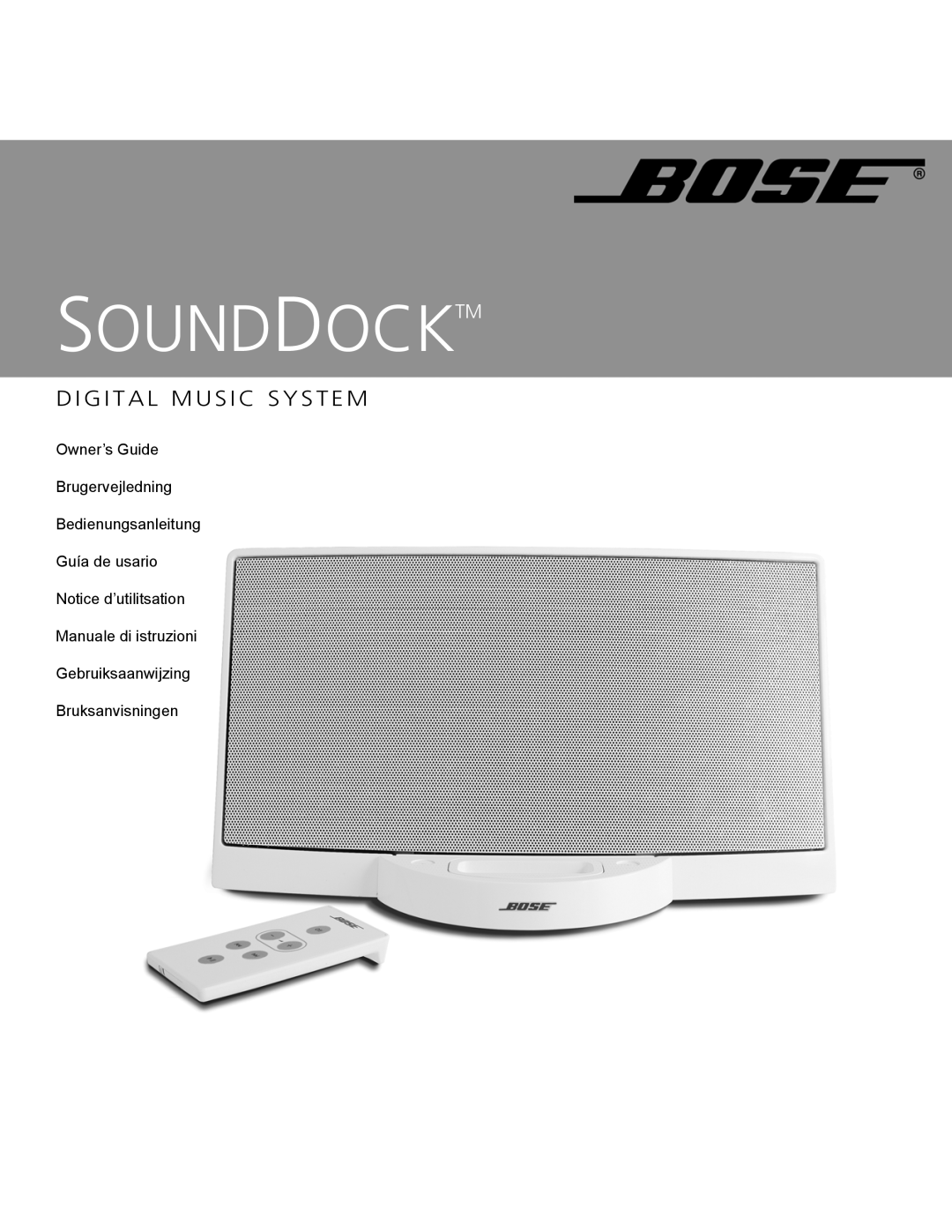Bose SOUNDDOCKTM manual Sounddocktm, D I G I T A L M U S I C S Y S T E M 