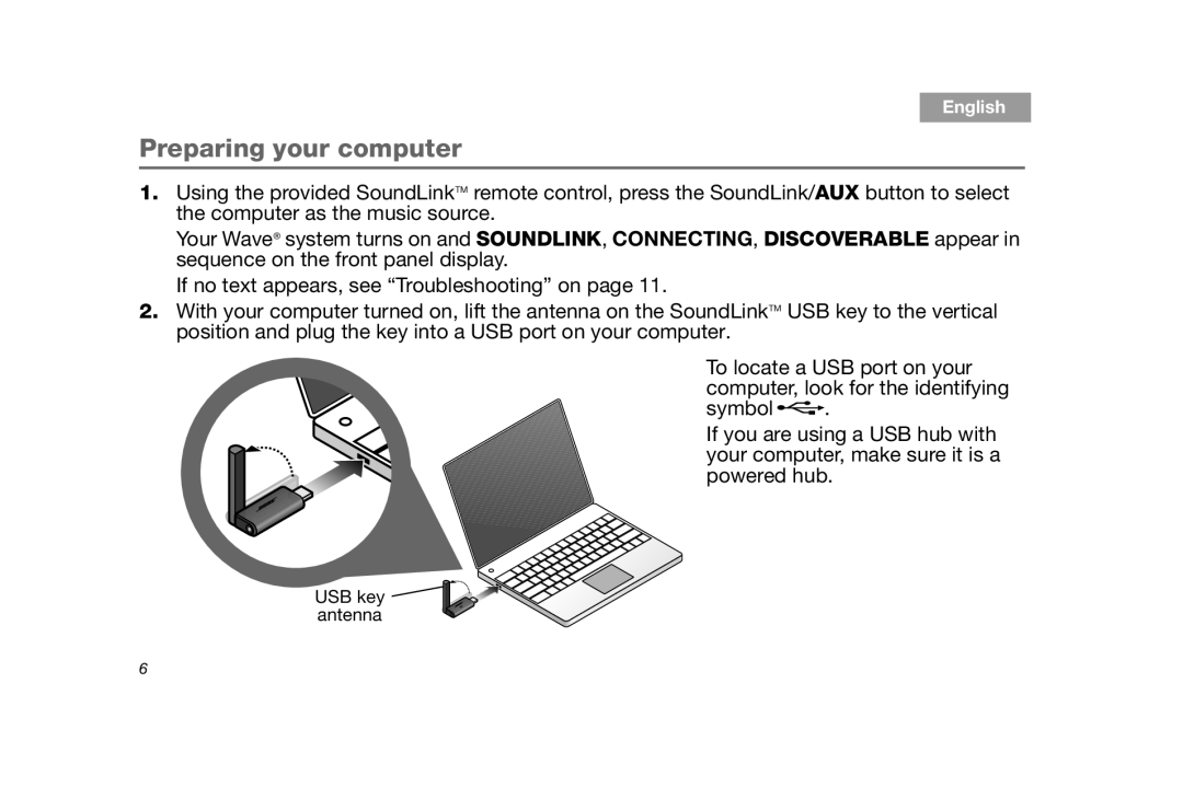 Bose SoundLink manual Preparing your computer 