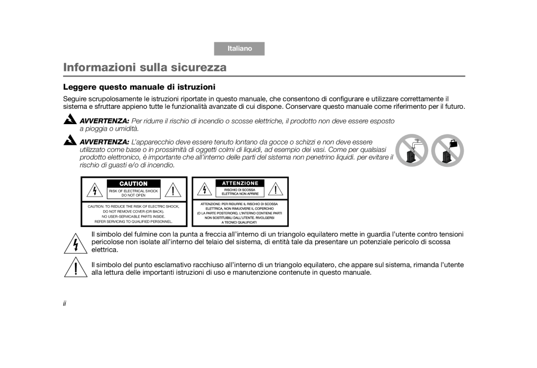 Bose SoundLink Informazioni sulla sicurezza, Leggere questo manuale di istruzioni, Italiano, Tab 4, Tab2, English 
