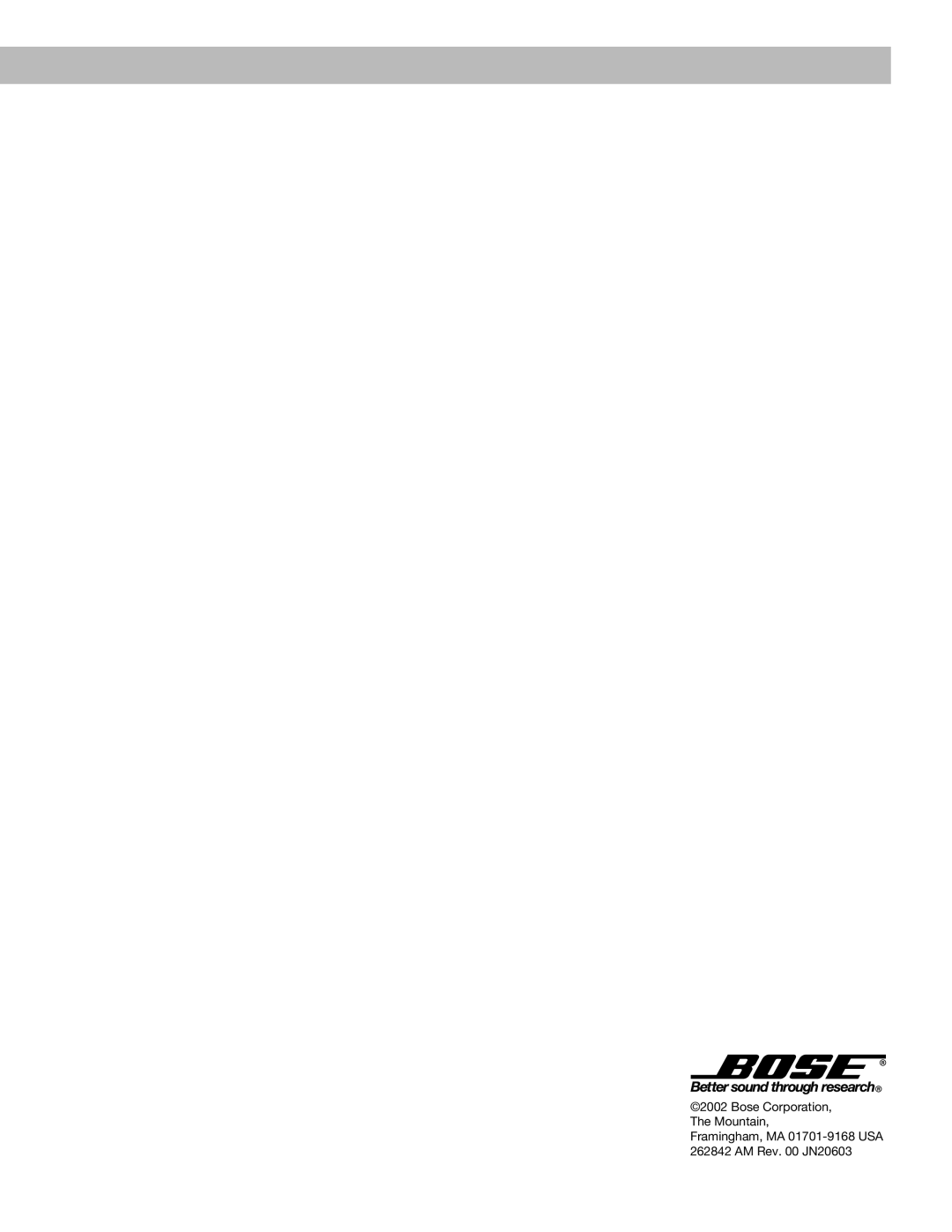 Bose Surround Sound Speaker System manual 