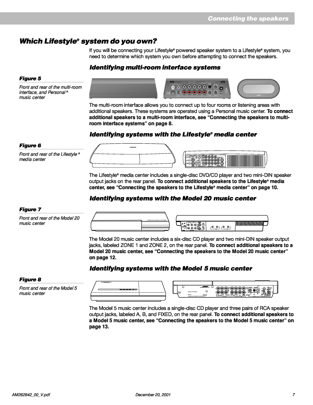 Bose Surround Sound Speaker System manual Which Lifestyle system do you own?, Identifying multi-roominterface systems 