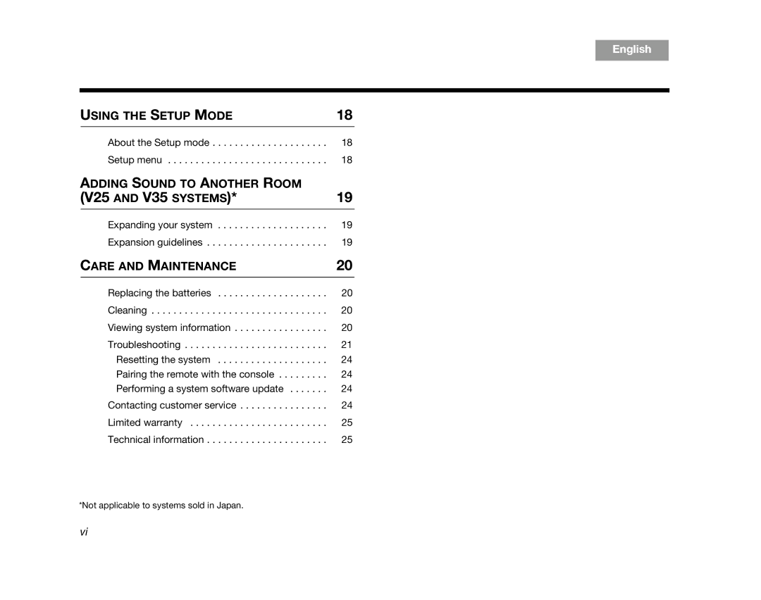 Bose T10, AM324446, T20 manual V25 and V35 Systems 