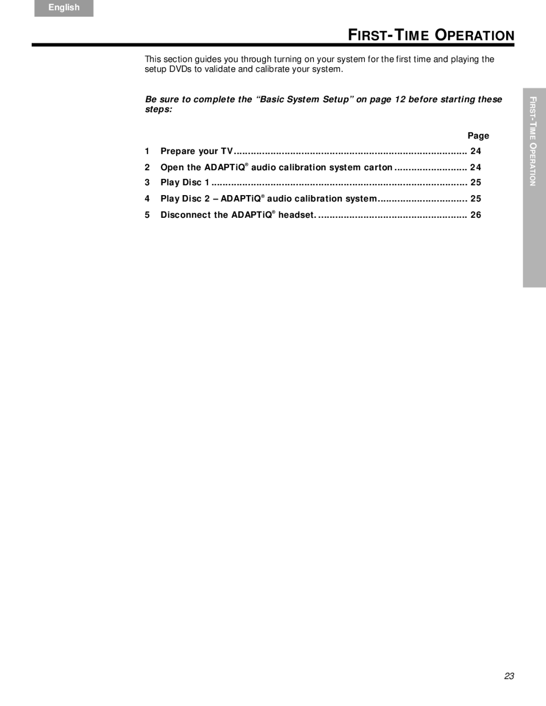 Bose VS-2 manual FIRST-TIME Operation 