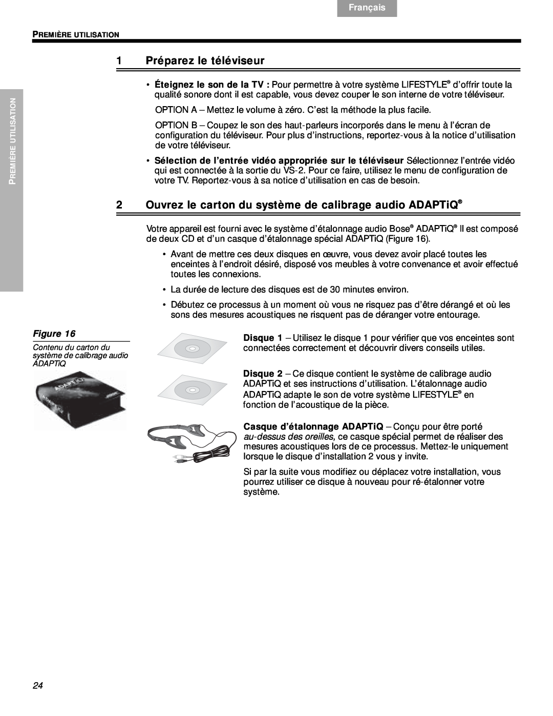 Bose VS-2 manual 1Préparez le téléviseur, Svenska, Nederlands, Français, Español, English, Figure 