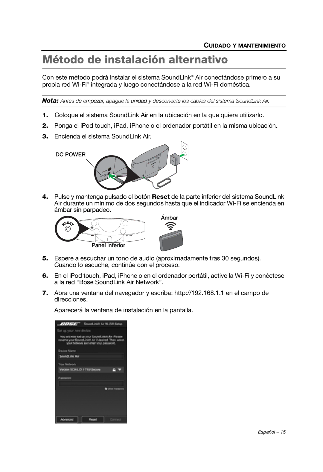 Bose Whippet_OG_SPA manual Método de instalación alternativo 