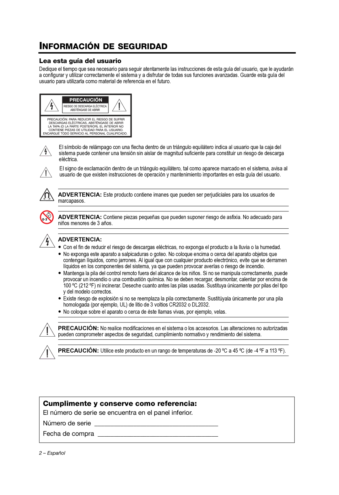 Bose Whippet_OG_SPA manual Información DE Seguridad, Lea esta guía del usuario 