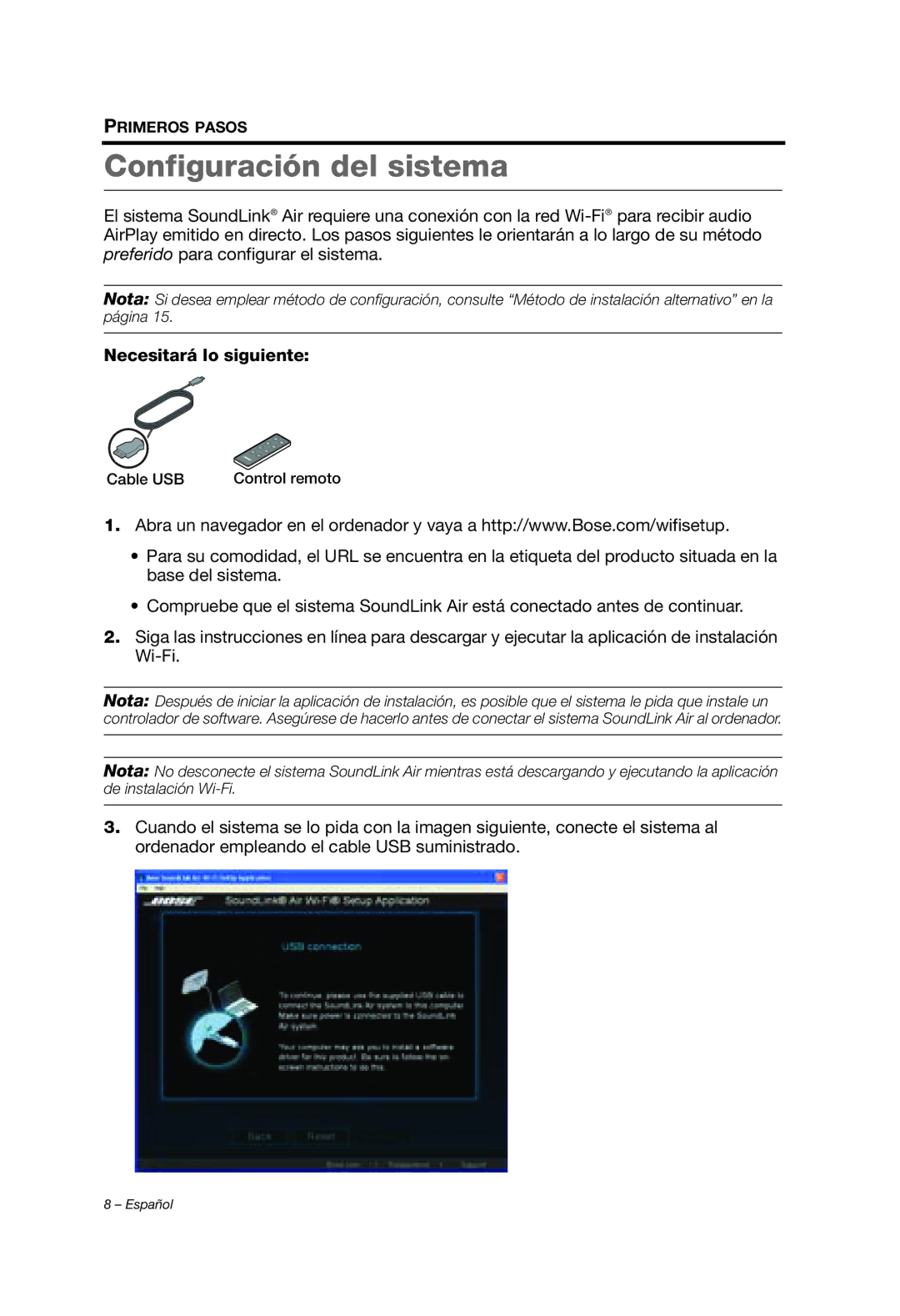 Bose Whippet_OG_SPA manual Configuración del sistema 