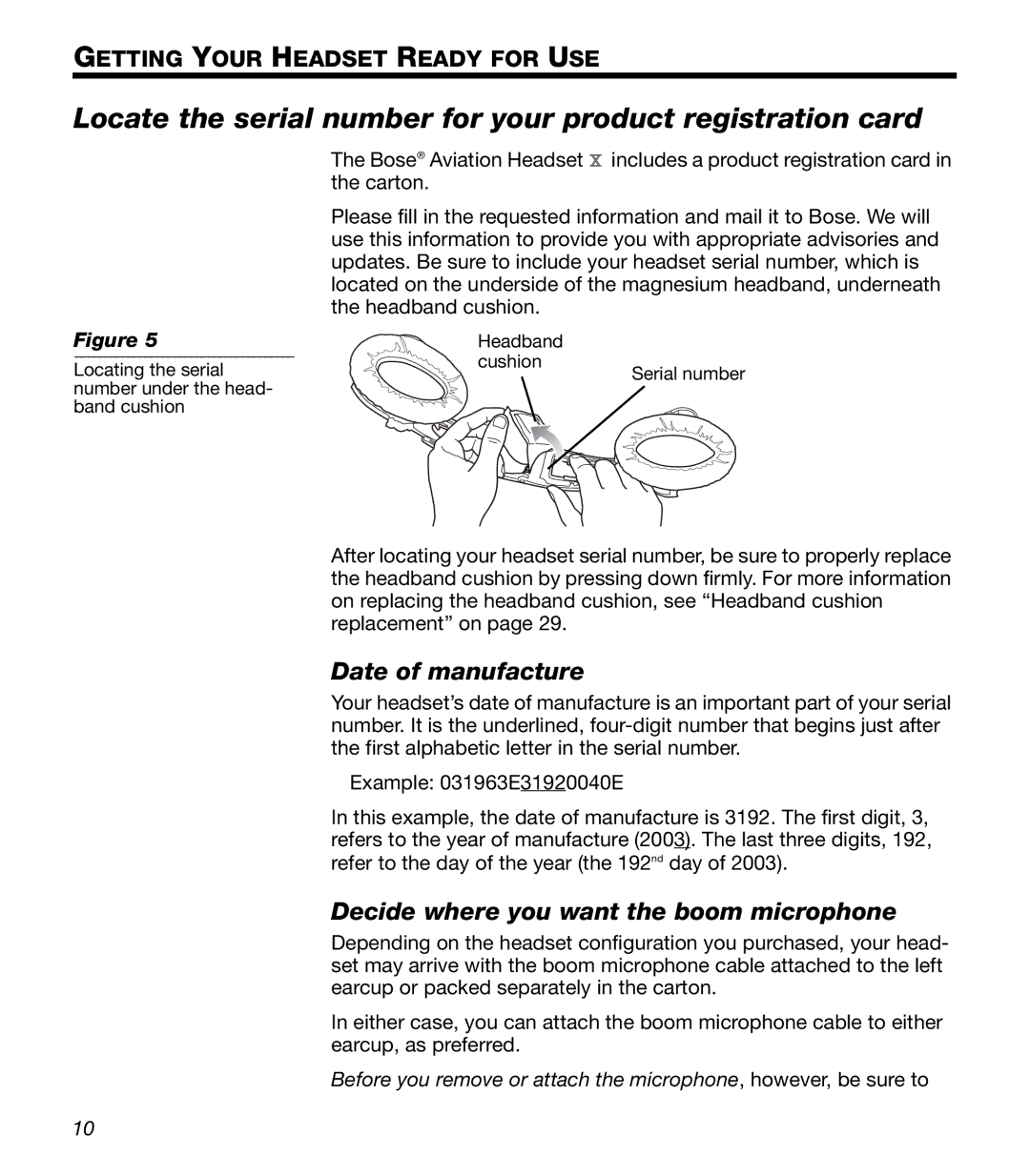 Bose X manual Locate the serial number for your product registration card, Date of manufacture 