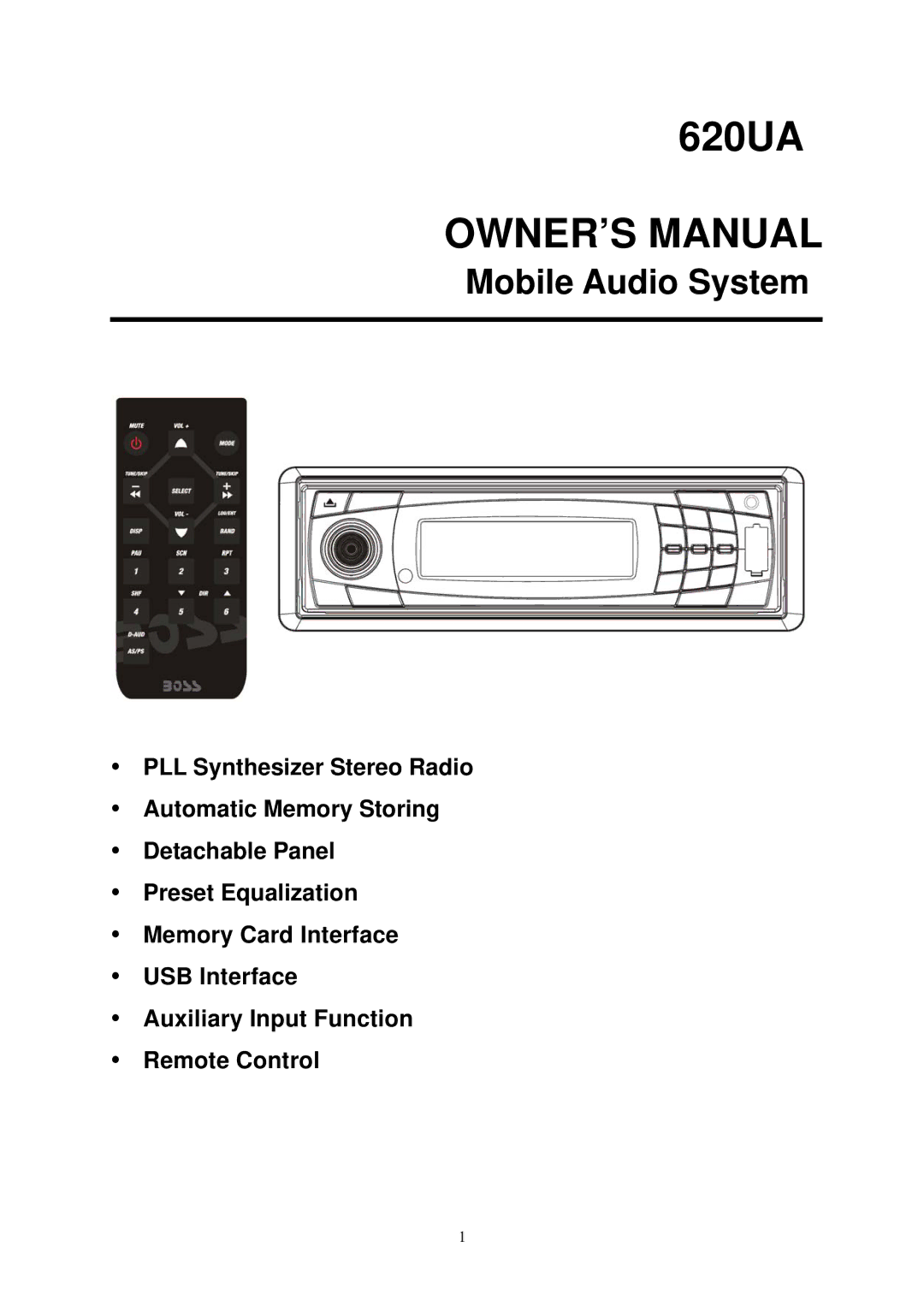 Boss Audio Systems 620UA manual 