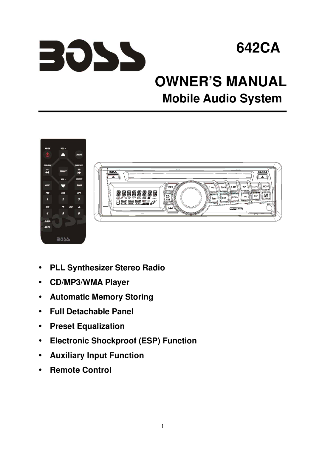 Boss Audio Systems 642CA manual 