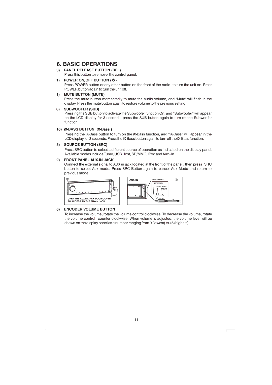 Boss Audio Systems 765DBI manual Basic Operations 